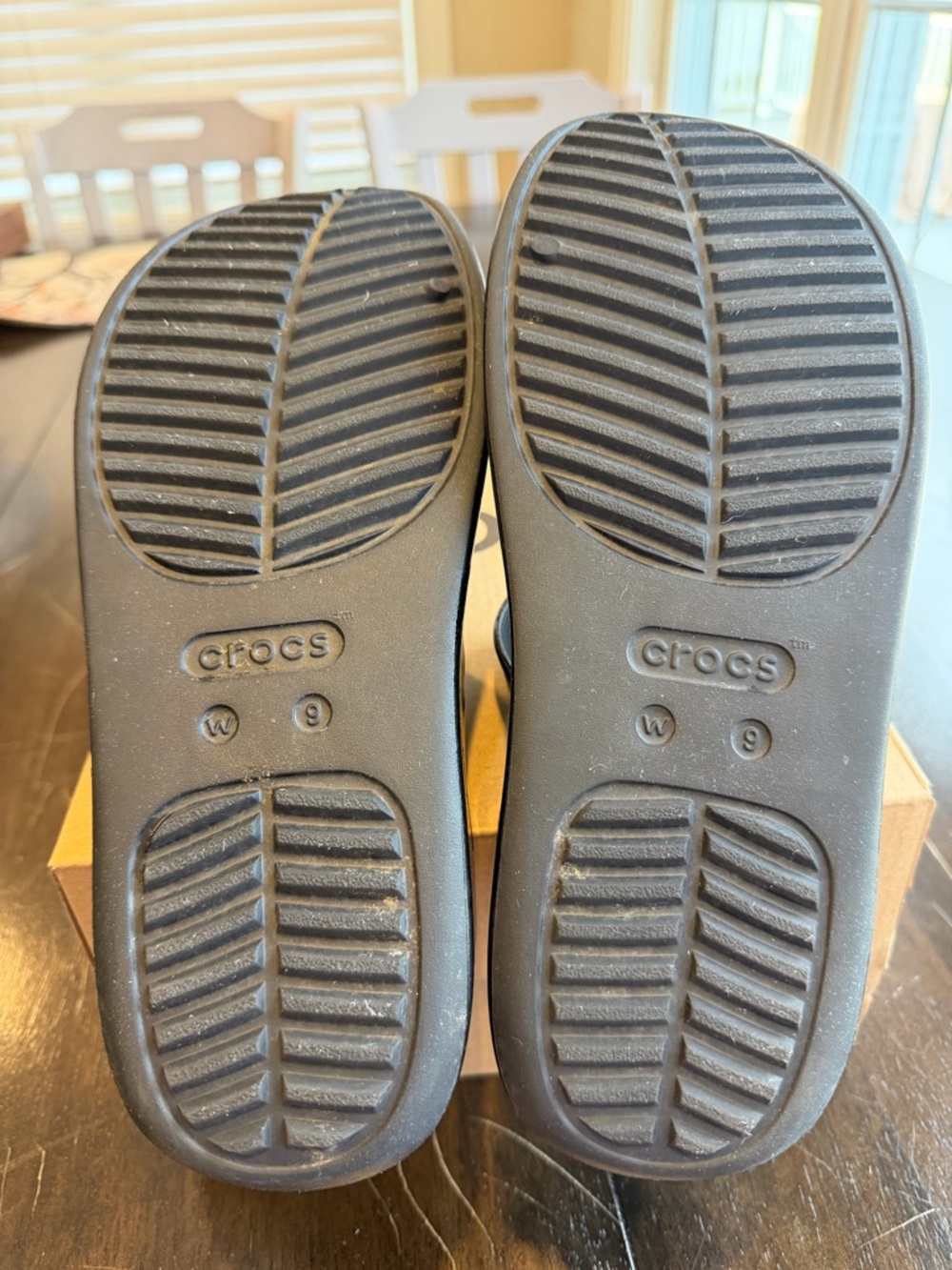 Crocs Getaway Black Patent Strappy Sandals - Picture 5 of 5